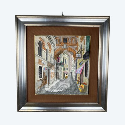 "La vie d'Italia" Peinture sur céramique, Maurizio Rizzo et Massimo Farè