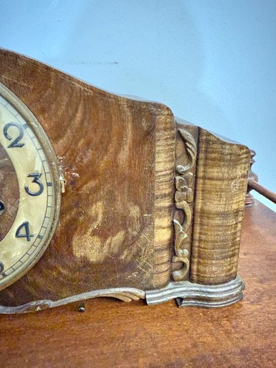 Horloge de table/cheminée ancienne Kienzle art Deco 1930, 46x23x16cm