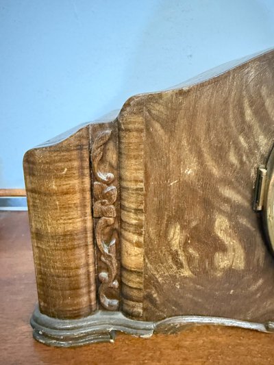 Horloge de table/cheminée ancienne Kienzle art Deco 1930, 46x23x16cm