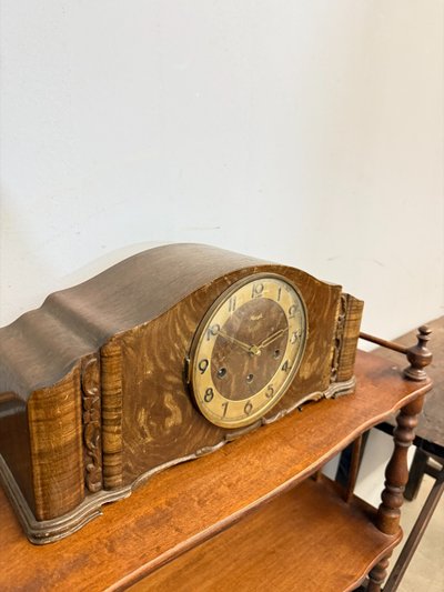 Horloge de table/cheminée ancienne Kienzle art Deco 1930, 46x23x16cm