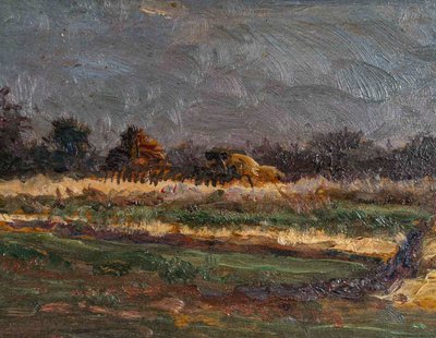 Gaston Bonfils (1855-1946) - The Haystack, Oil on Wood, circa 1880-1900