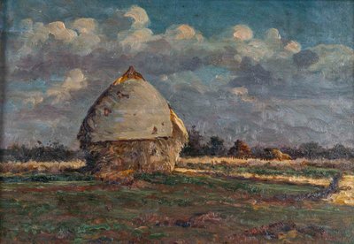 Gaston Bonfils (1855-1946) - The Haystack, Oil on Wood, circa 1880-1900