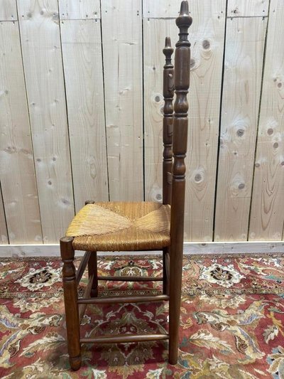 Série de 6 chaises paillées haut dossier 