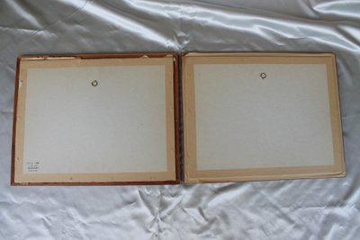 Paire de gravures gouachées vues de Suisse : Genève et Vevey époque 19ème encadrées 