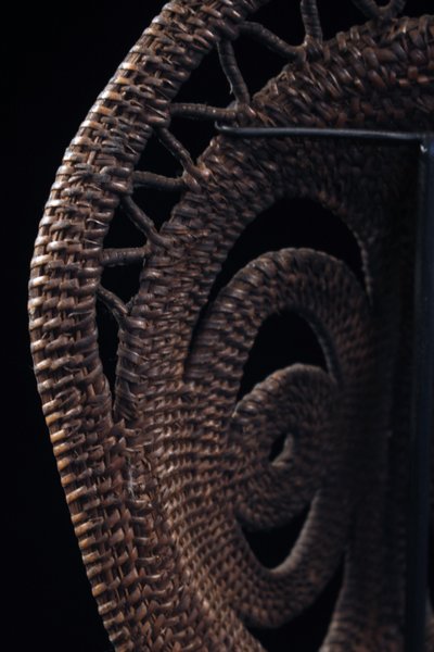 Yamswurzelmaske, Stammeskunst, Ozeanische Kunst, Korbflechterei, Papua-Neuguinea, Ozeanische Kunst, 26 cm