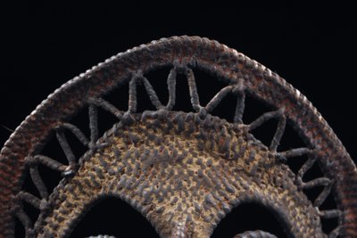 Yamswurzelmaske, Stammeskunst, Ozeanische Kunst, Korbflechterei, Papua-Neuguinea, Ozeanische Kunst, 26 cm