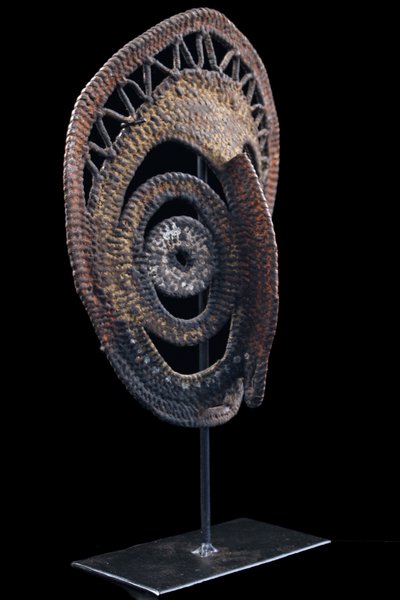 Yamswurzelmaske, Stammeskunst, Ozeanische Kunst, Korbflechterei, Papua-Neuguinea, Ozeanische Kunst, 26 cm