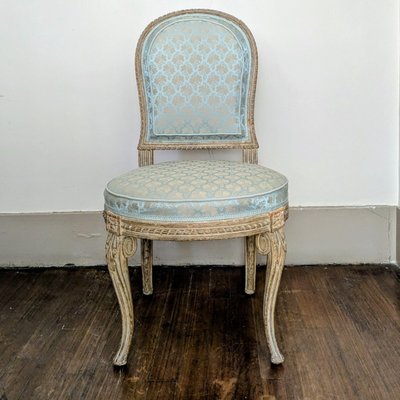 Georges Jacob - chaise transition, modèle royal - bois peint et soie Lelièvre