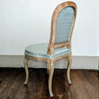 Georges Jacob - chaise transition, modèle royal - bois peint et soie Lelièvre