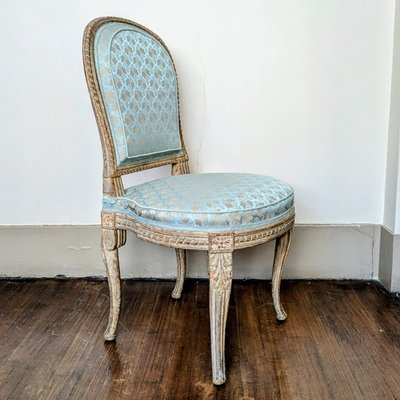 Georges Jacob - chaise transition, modèle royal - bois peint et soie Lelièvre