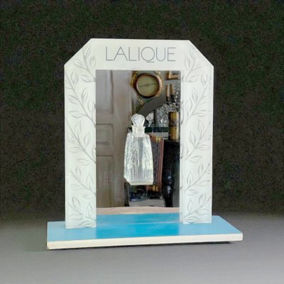 PRÉSENTOIR ANCIEN DE MAGASIN DE LA MARQUE LALIQUE EN PLEXIGLAS ET MIROIR