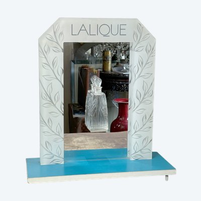 PRÉSENTOIR ANCIEN DE MAGASIN DE LA MARQUE LALIQUE EN PLEXIGLAS ET MIROIR