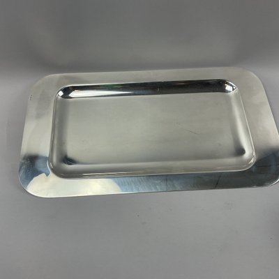 Piatto da portata rettangolare placcato in argento in stile Art Déco