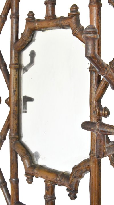 Bamboo style cast iron coat rack by Deville Pailliette & Cie Fondeur, Charleville Ardennes