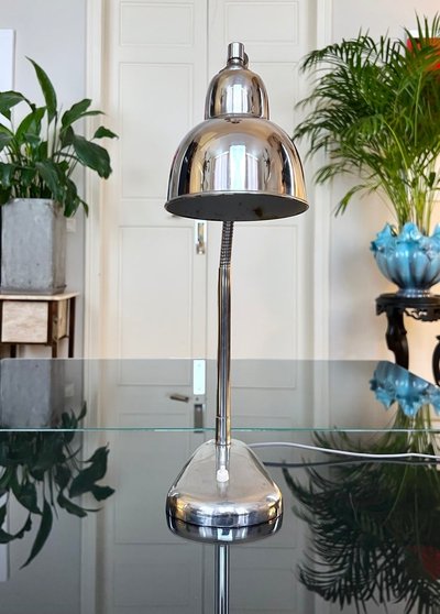 Lampe De Bureau Vintage Métal chromé - Atelier Design Industriel XXe siècle