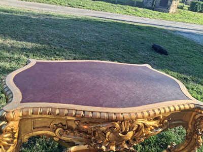 Mitteltisch XIX aus vergoldetem Holz Inspiration Louis XV