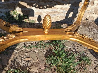 Mitteltisch XIX aus vergoldetem Holz Inspiration Louis XV