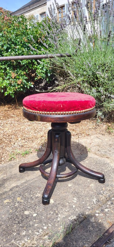 Piano Hocker mit Schraube, Thonet XIX.
