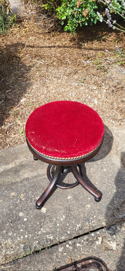Piano Hocker mit Schraube, Thonet XIX.