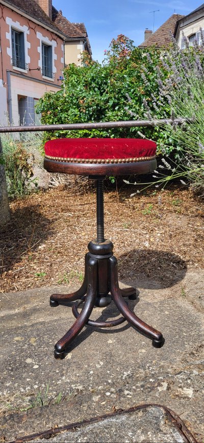 Piano Hocker mit Schraube, Thonet XIX.
