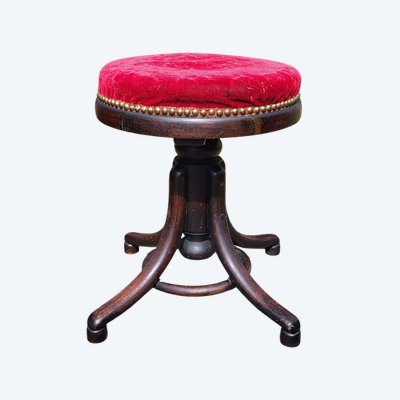 Piano Hocker mit Schraube, Thonet XIX.