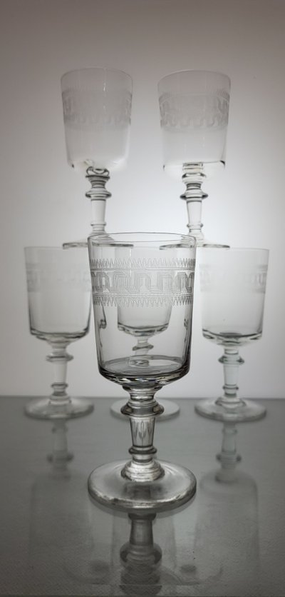 18 water/wine glasses Late 19th century