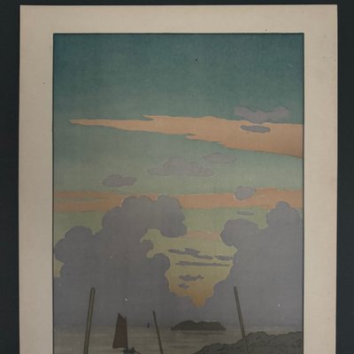 Litografia di Henri Rivière La Féérie des Heures - Le Crépuscule