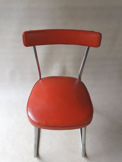 Thonet Bauhaus chair, leather and steel, ca. 1950 - Stahlrorhmobel -