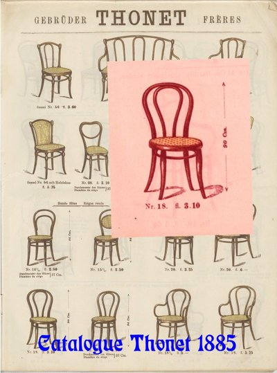 Thonet-Stuhl Nr. 18 Sitzfläche aus Rohrgeflecht, Ca 1890