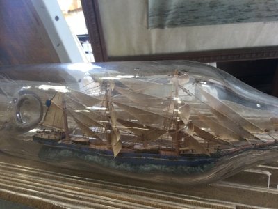 Bateau en bouteille XIXe 