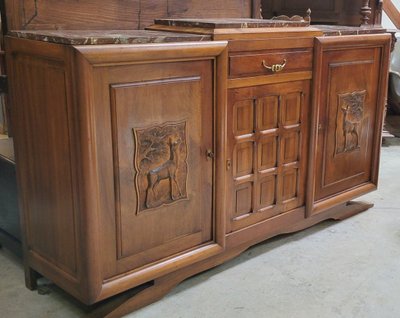 Buffet enfilade Epoche Art Deco aus Nussbaumholz
