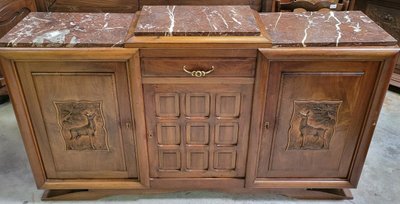 Buffet enfilade Epoche Art Deco aus Nussbaumholz