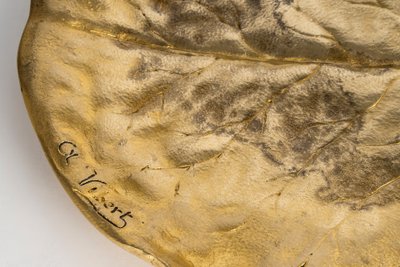 Ciotola in bronzo dorato firmata C.R. Vibert - periodo Art Nouveau (circa 1900)