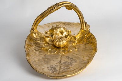 Ciotola in bronzo dorato firmata C.R. Vibert - periodo Art Nouveau (circa 1900)