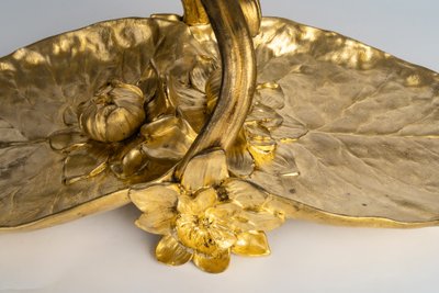 Ciotola in bronzo dorato firmata C.R. Vibert - periodo Art Nouveau (circa 1900)