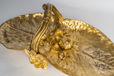 Ciotola in bronzo dorato firmata C.R. Vibert - periodo Art Nouveau (circa 1900)