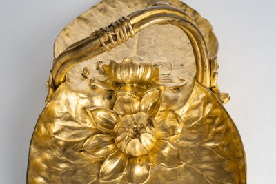 Ciotola in bronzo dorato firmata C.R. Vibert - periodo Art Nouveau (circa 1900)