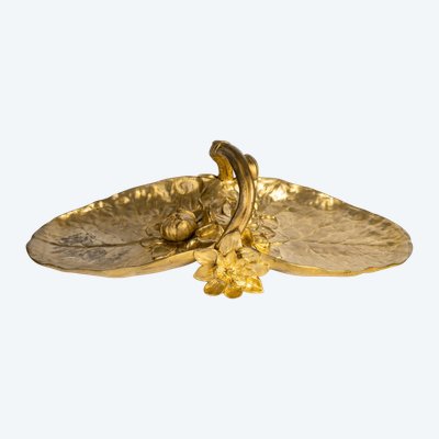Ciotola in bronzo dorato firmata C.R. Vibert - periodo Art Nouveau (circa 1900)