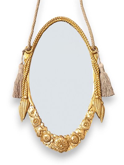 Piccolo specchio Art Déco in bronzo dorato dlg Paul Follot