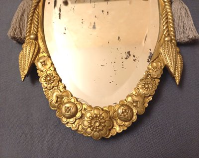 Piccolo specchio Art Déco in bronzo dorato dlg Paul Follot