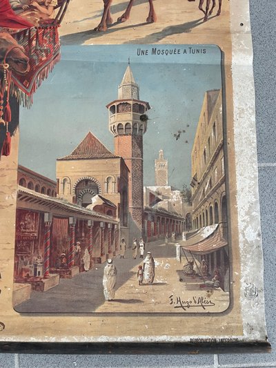 Hugo d’Alesi - La Tunisie Affiche Entoilée Voyages Circa 1892