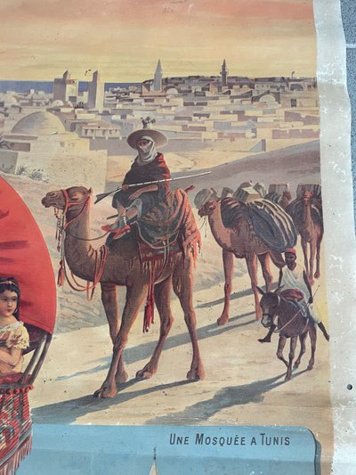 Hugo d’Alesi - La Tunisie Affiche Entoilée Voyages Circa 1892