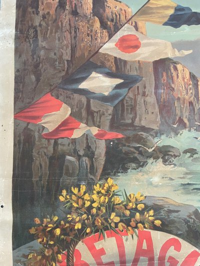 Hugo d'Alesi - La Bretagne Belle Île en Mer (Bretagna, una bella isola in mare) Poster Entoilée Voyages Circa 1890