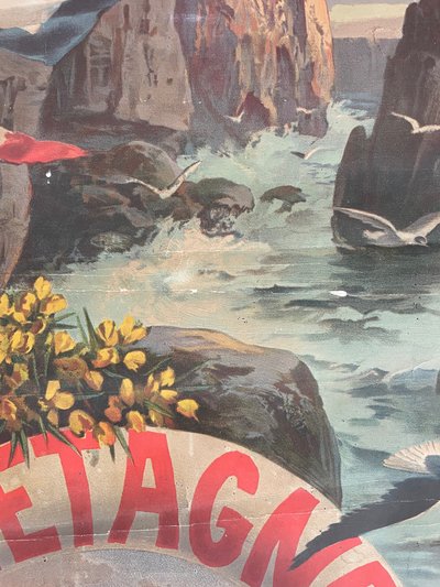 Hugo d'Alesi - La Bretagne Belle Île en Mer (Bretagna, una bella isola in mare) Poster Entoilée Voyages Circa 1890