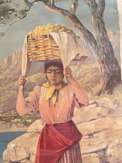 Hugo d’Alesi - Menton Côte d’Azur Affiche Entoilée Voyages Circa 1890