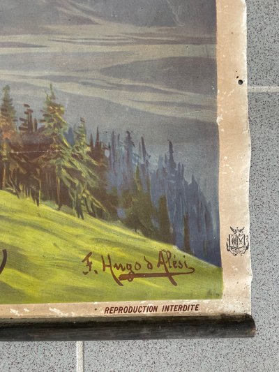 Hugo d'Alesi - Le Mont Blanc Mer de Glace Framed Travel Poster Circa 1890