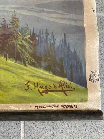 Hugo d'Alesi - Le Mont Blanc Mer de Glace Framed Travel Poster Circa 1890