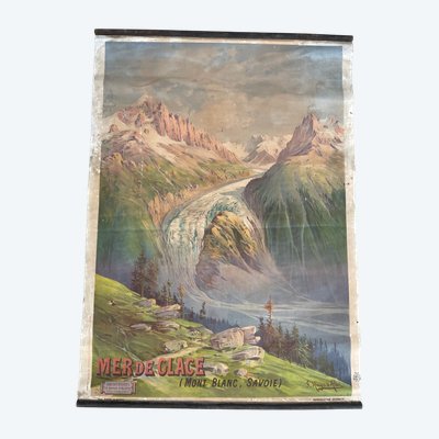 Hugo d'Alesi - Le Mont Blanc Mer de Glace Framed Travel Poster Circa 1890