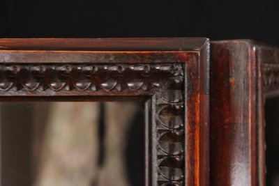 - Louis XVI-style four-leaf folding screen in carved and mahogany-stained beech. Work