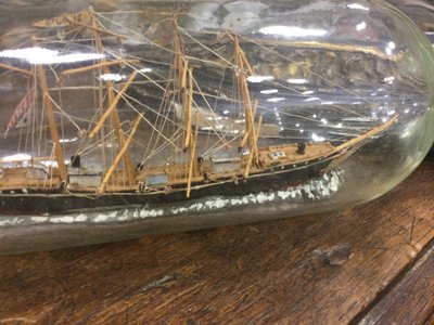 Bateau bouteille goélette XIXe 